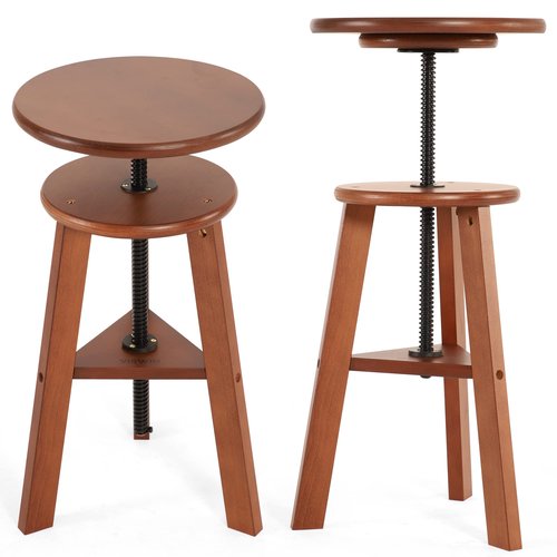 VISWIN Adjustable Drafting Stool for Artists & Adults, 19"-26" Height Solid Beech Wood Art Stool for Studio, Swivel Drafting Chair for Drawing, Home Use, Office, Kitchen