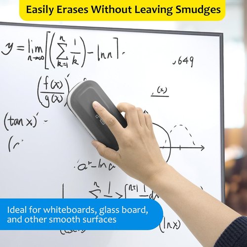 Maxtek Magnetic Dry Erase Eraser - 4 Pack Whiteboard Erasers for Office & School Use | Gray