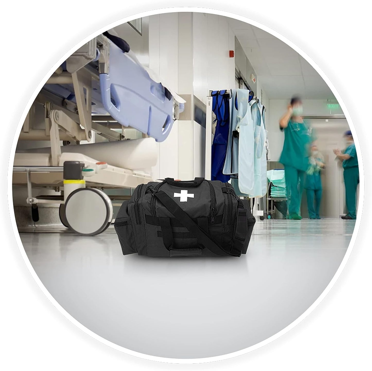 ASA TECHMED Deluxe EMS Emergency Medical Trauma Bag - Black First Aid Responder Kit