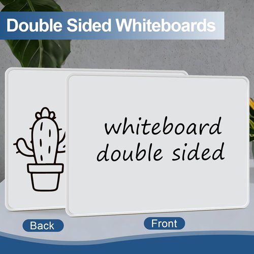 Magnetic Dry Erase Boards - 12 Pack 9 x 12 Inch Double-Sided Whiteboards with Markers & Erasers | Ideal for Kids & Teachers