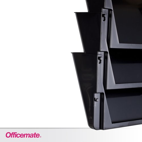 Officemate Letter Size Wall File, Recycled, Black (26092), 14.5" x 13" x 4.1", Set of 3