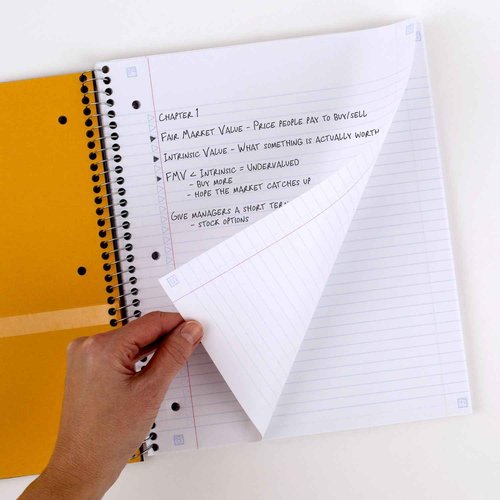 Five Star Spiral Notebook + Study App, 3 Subject, College Ruled Paper, Fights Ink Bleed, Water Resistant Cover, 8-1/2" x 11", 150 Sheets, Black (72069) (Pack of 6)