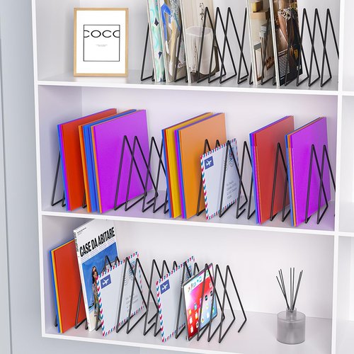 2 Sets Triangle File Folder Rack,7 Sections File Holder,File Storage Sorter/Stand,Desktop File Organizer,Wire Organizer Rack,Magazine/Paper Folder Holder,Letter/Legal, Anti-Scratch/Rusty