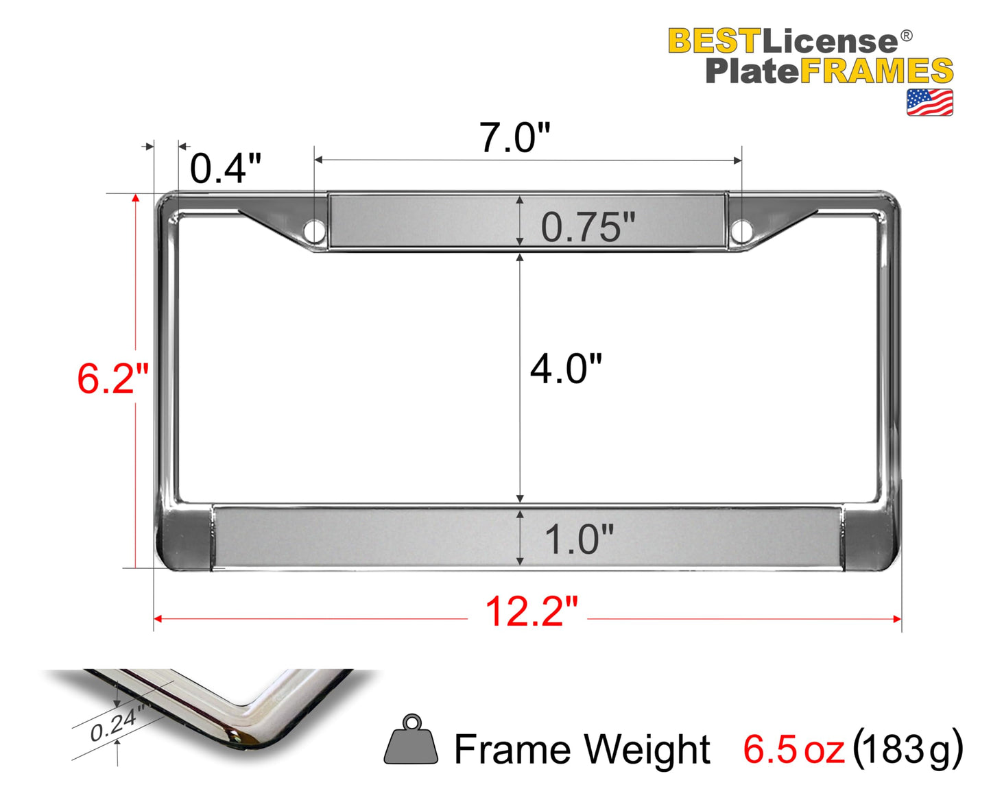 Custom Personalized Black Powder-Coated Metal Laser Engraved Standard Size - Car/Automobile License Plate Frame with Free caps - Steel/Black Text (Qty: 1 Frame)
