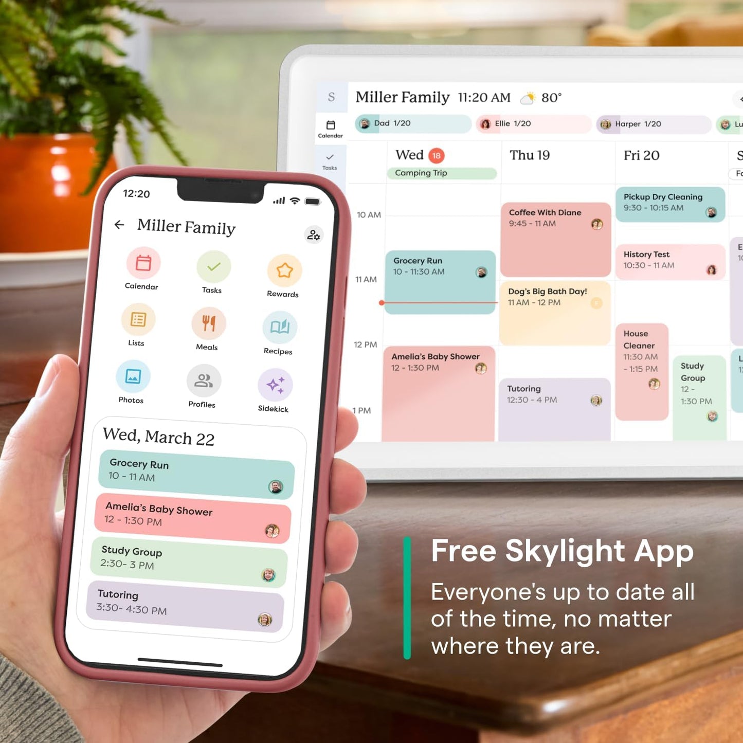 Skylight Calendar 2 - 15-Inch Full HD Touchscreen Digital Wall Planner & Smart Organizer | Classic White, 16GB Storage