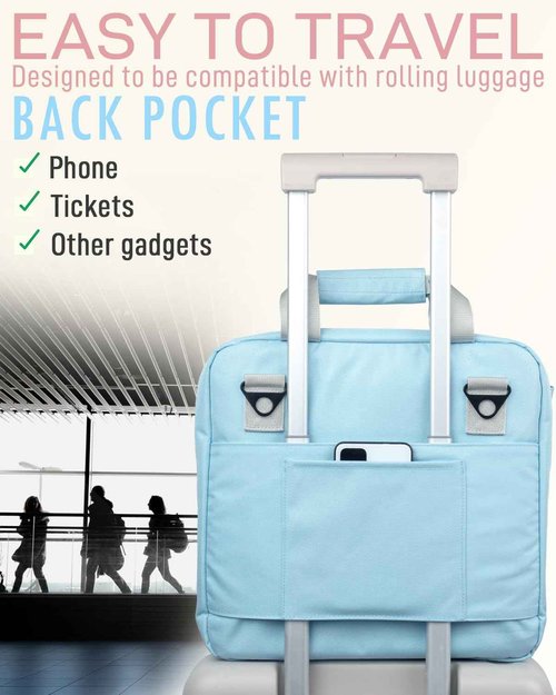 Kaitiaki 3 Ring Zipper Binder Bag with Handle and Shoulder Strap, 3-Inch D-Ring, Large Laptop Pocket, 5-Tab Expanding File Folder, School Supply Kit (Minor Blue)