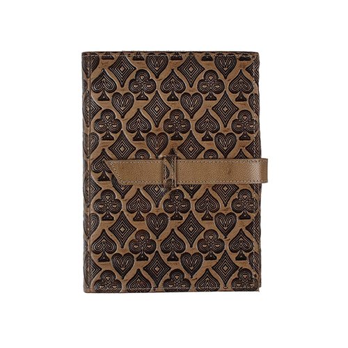 STORE INDYA Vintage Inspired Leather Journal Diary (Playing Cards-Brown) 7"x 5" Inches (90 Pages Book) Mother's Day Gift