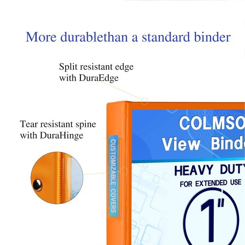 Customizable Clearview 3 Ring Binders by [Brand Name] - 1 Inch, 6 Pack in Pink, Blue, Green, Purple, Gray & Orange