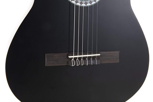 GEWA E-Acoustic Classical Guitar BASIC, Classical Guitar (Lime Body, Nickel Silver Frets, Chrome Plated Tuners, Water-Based Matt Finish, Scale Length: 650 mm, Nut Width: 52 mm), Black