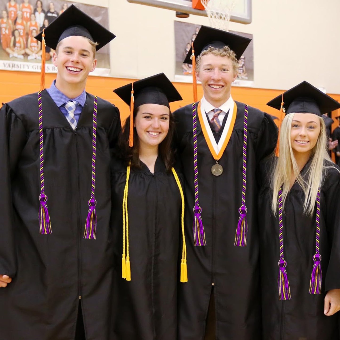 Graduation Honor Cords Purple and Gold Graduation Cords with Tassels, 67" Long for Graduation Students