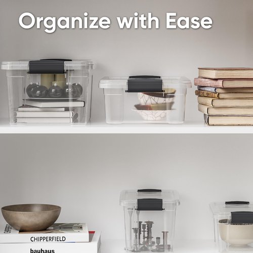 Superio Clear Storage Boxes with Lids, Plastic Container Bins for Organizing, Stackable Crates, BPA Free, Non Toxic, Odor Free, Organizers for Home, Office, School, and Dorm(10.5 Quart, 2 Pack)