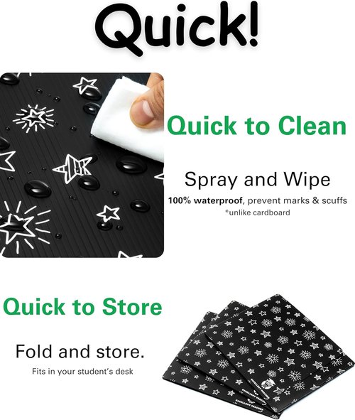 EasyStore Plastic Black Privacy Folders - Durable Desk Divider Panels for Student Testing