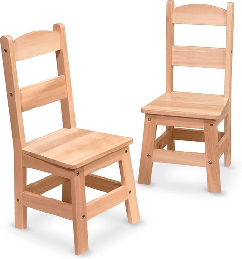 Melissa & Doug Wooden Chairs - Set of 2 Blonde Playroom Furniture for Kids