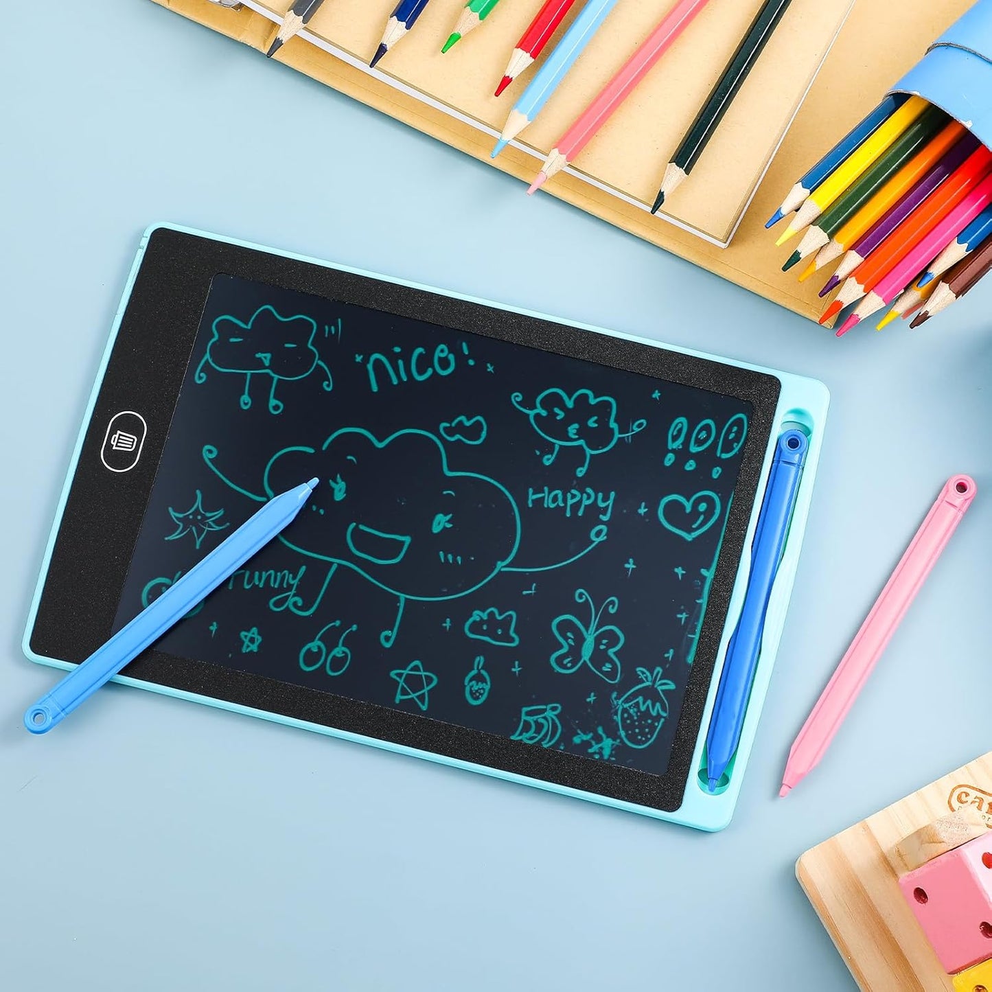 Skiennix LCD Writing Tablet Pen Set - 6 Replacement Stylus Pens for Kids Drawing Tablets | 3 Vibrant Colors