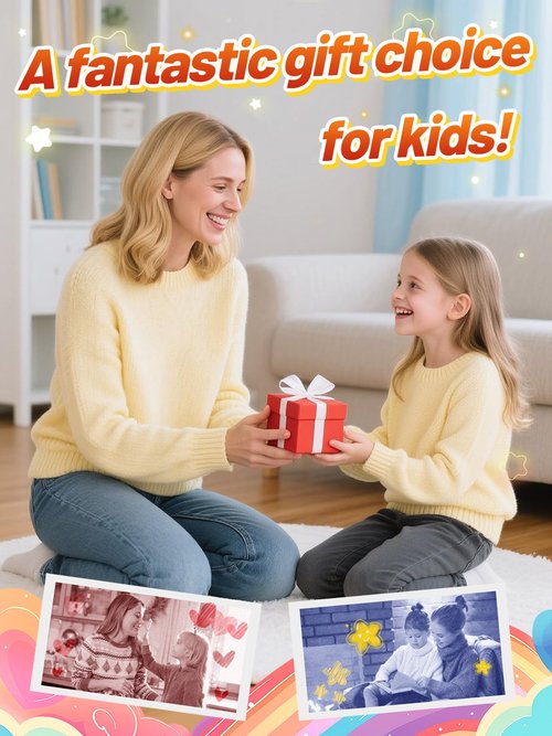 6 Rolls 3-color Kids Camera Paper Roll Refill - Color-Developing Red Green Blue, Thermal Instant Camera Photo Printer for 4 5 6 7 8 9 10 Year Old Girls Boys Birthday Christmas Gifts