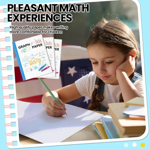 Ctosree Graph Paper Composition Notebook - 1/2 Inch Squares, 8.5 x 11 Inches | Perfect for Kids' School Supplies