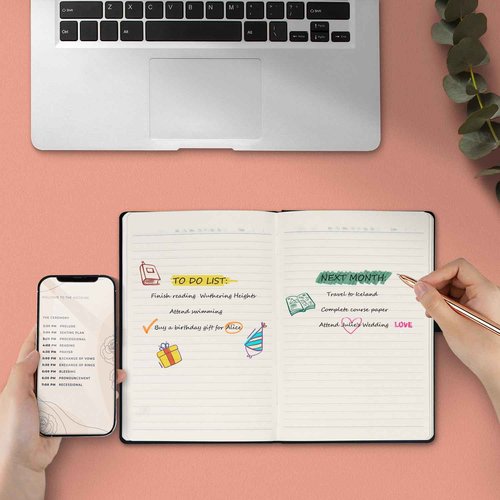 POPRUN 8 Pack Black Lined Journal Notebooks, Waterproof PU Leather Hardcover, A5 Classic College Ruled Journals for Writing, Business Work, School Note Taking, 5.5 x 8.3 inch, 240 Pages Notepad