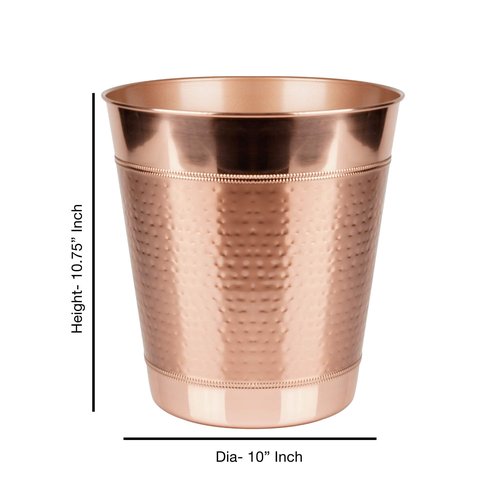 nu steel Hudson Copper Decorative Stainless Steel Small Trash Can Wastebasket, Garbage Container Bin for Bathrooms, Powder Rooms, Kitchens, Home Offices - Copper (HSC8H)