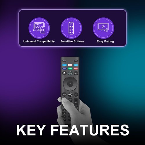 Replacement 2 Pack Remote Control for VIZIO All LED LCD HD 4K UHD HDR Smartcast 3D Smart TVs XRT140 Universal TV Remote XRT136 Replace for Vizio-Smart-TV-Remote for Vizio TV(D/E/M/P/PX/V/OLED-Series)