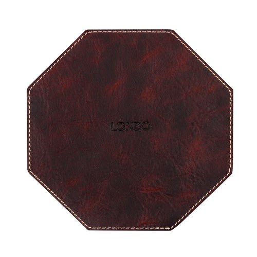 Londo Genuine Leather Round Tray Organizer - Practical Storage Box for Wallets, Watches, Keys, Coins, Cell Phones and Office Equipment