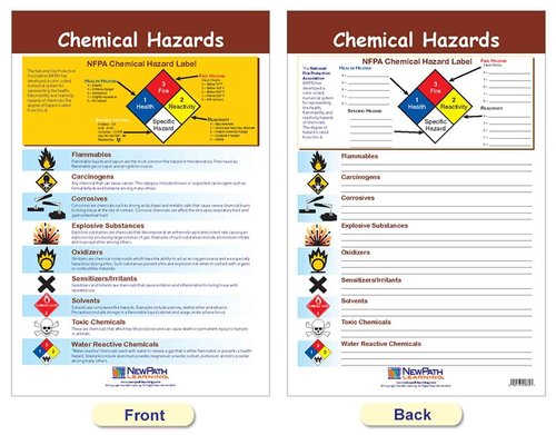 NewPath Learning Safety in The Lab Bulletin Board Charts, Set/8 - Laminated, Double-Sided, Full-Color, 12" x 18" (94-5601)