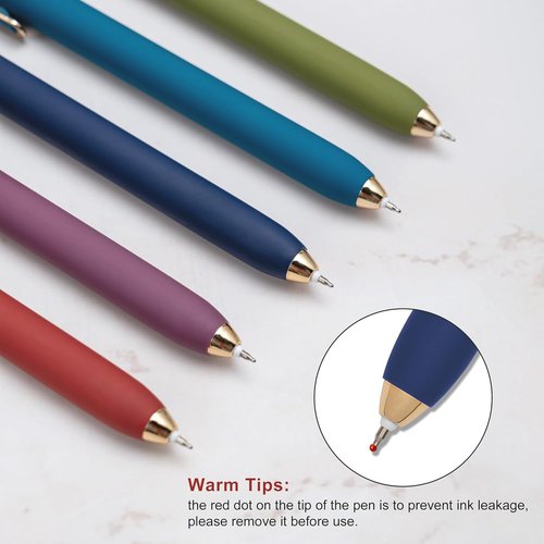 Linbsunne Gel Pens - Black Ink Fine Point 0.5mm Retractable Pens for Smooth Writing | Vintage - 10 Pcs