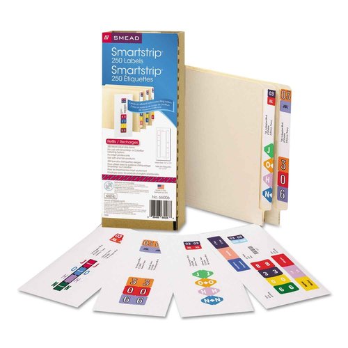 Smead Smartstrip Labels, Refill Pack, End Tab Labels, Ink-Jet Printer (66006)