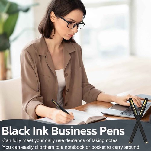 Outus 150 Pcs Black Gel Ink Pens Rollerball Pens Bulk 0.5mm Black Pen Bulk Ultra Fine Point Roller Ball Pens Gel Pens for Office, School, Writing, Taking Notes, Sketching