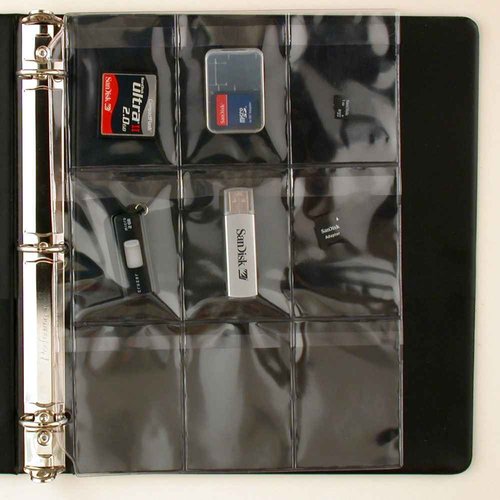 StoreSMART® - Plastic Pages - Memory (SD) Cards and Flash Drives - Top Load with Flaps - for 3-Ring Binders - 25-Pack - RMSTWPF-MEMRY-25