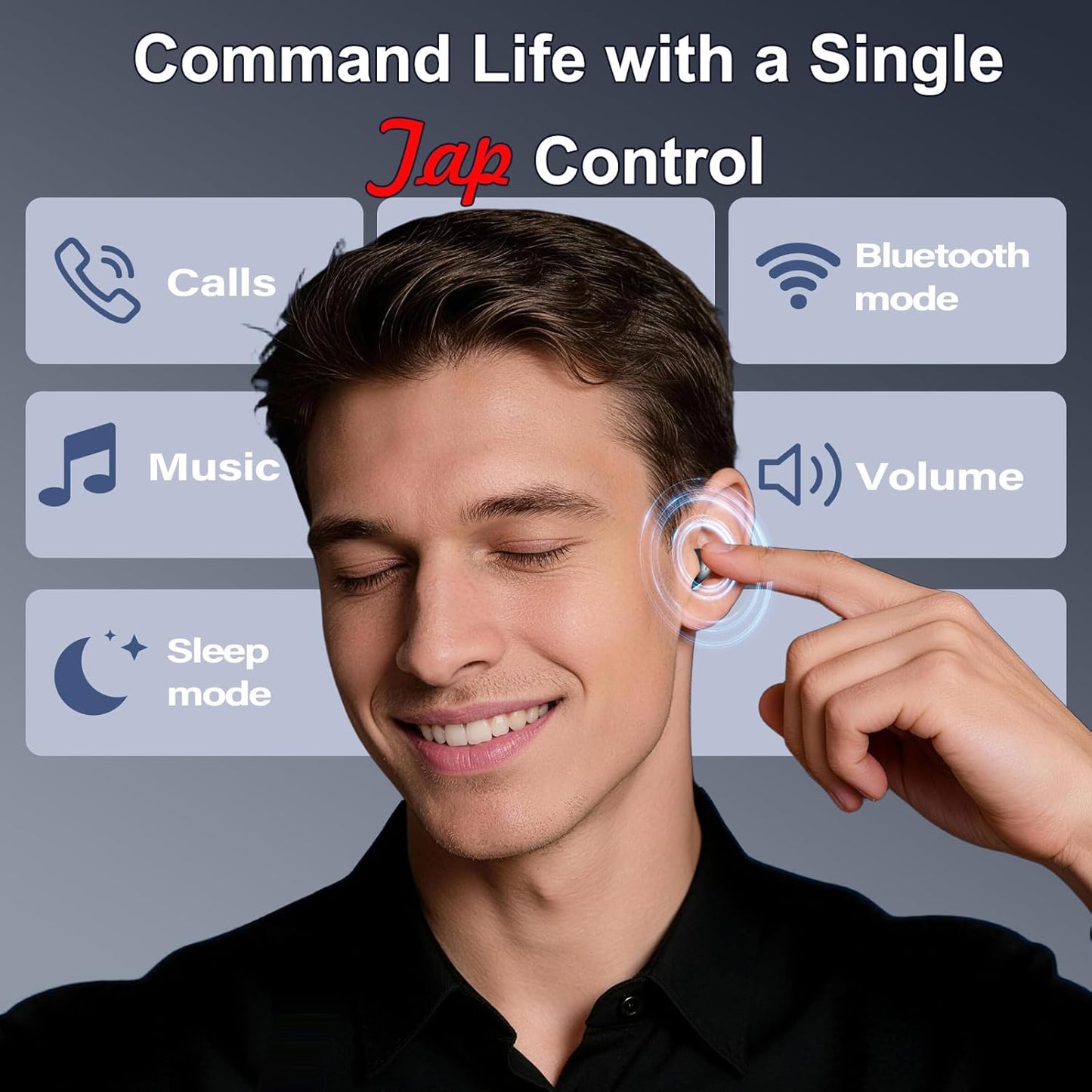 Skiennix Sleep Earbuds - Bluetooth 6.0 Mini Headphones with Sleep Monitor & 48H Playtime | Black