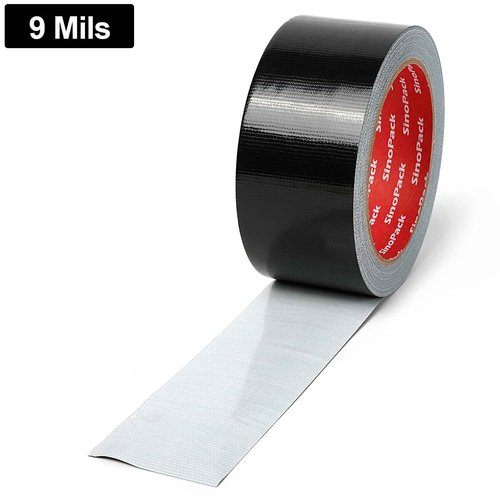 SinoPack Duct Tape 12 Pack Heavy Duty Waterproof Black Duct Tape No Residue Total Length 240 Yards x 1.88 Inch x 9Mils,Strong Adhesive Black Tape for Indoor Outdoor Repairs Tear by Hand
