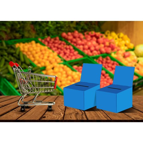 24 Pcs Raffle Boxes Cardboard Box with Slot for Ticket and Removable Header, 6.5 x 4.5 x 4.5 Inch Ballot Box Donation Box Charity Box for Collecting Business Card Voting Contest(Blue, 24 PCS)