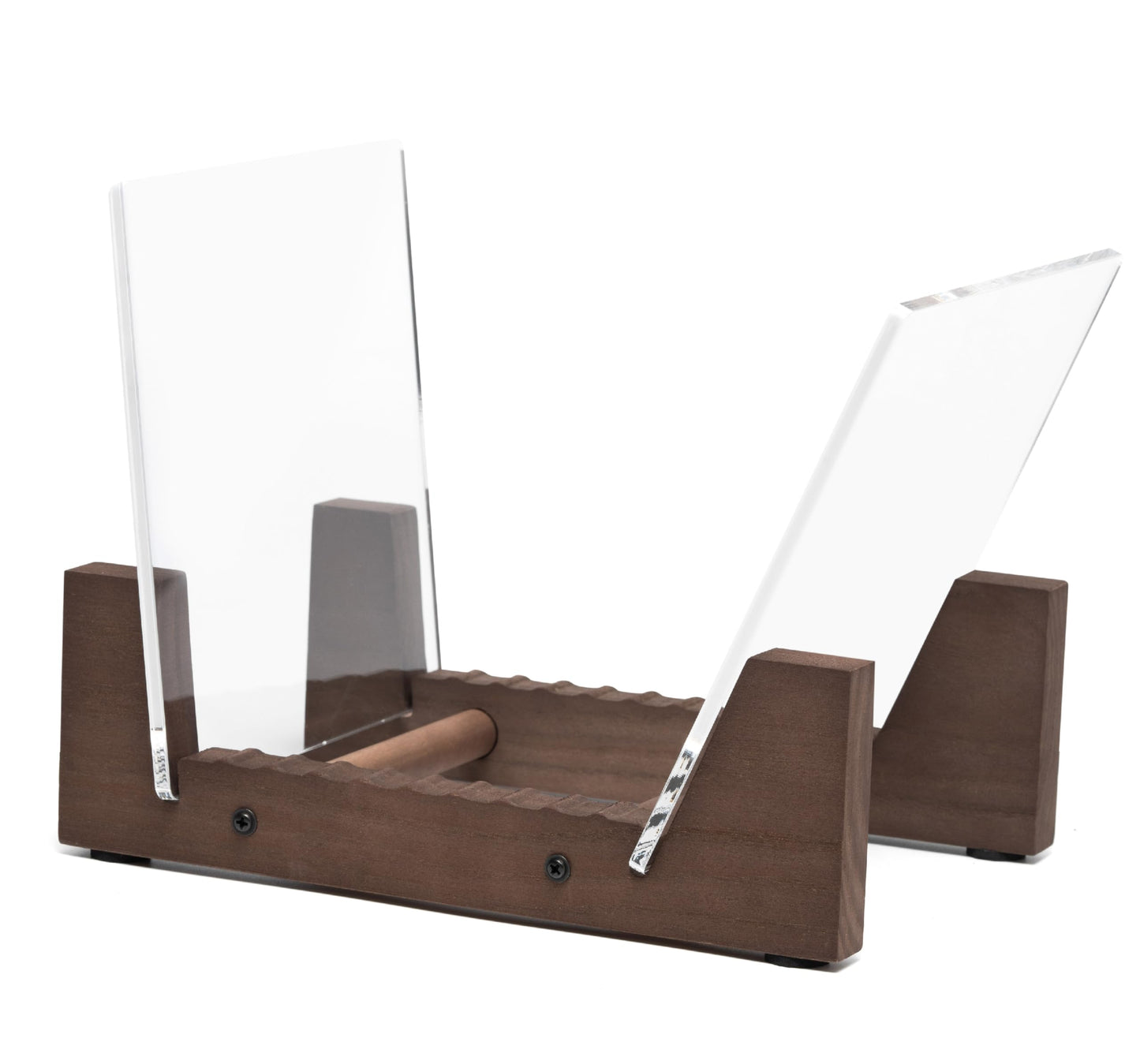 KAIU Vinyl Record Storage Holder - Stacks up to 30 Albums, 7 or 12 inch - Solid Wood Stand with Clear Acrylic Ends - Display Your Singles and LPs in This Modern Portable Rack Unit