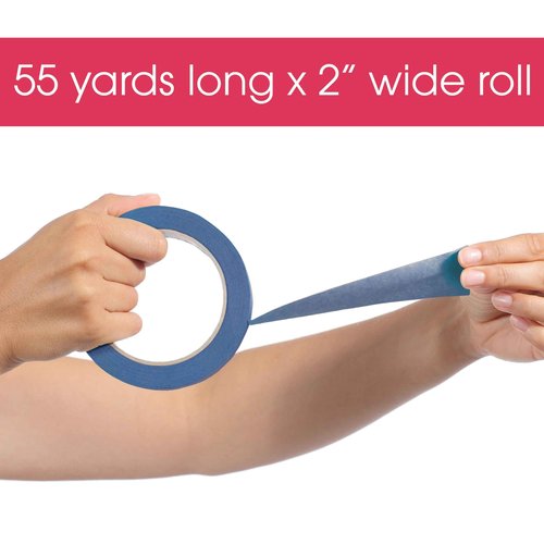 Better Office Products Blue Painters Tape, 2 Inch x 55 Yards, Bulk 10 Pack, Adhesive Painting Tape, Bulk Pack General Purpose Masking Tape, 10 Rolls x 55 Yards, 550 Total Yards