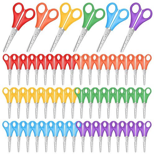 Kids Scissors Bulk of 48-Pack, Taotree 5" Kid Scissors for School Office Supplies, Art Craft Supplies, Small Blunt Tip Safety for Toddler Child Student Classroom Teacher Scrapbook Scrapbooking