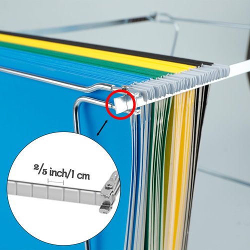 VZCPYTPM 2 Packs Hanging File Folder Frame,Heavy Duty Steel Hanging File Organizer,File Cabinet Rails,Adjustable 11 to 17.4 Inches