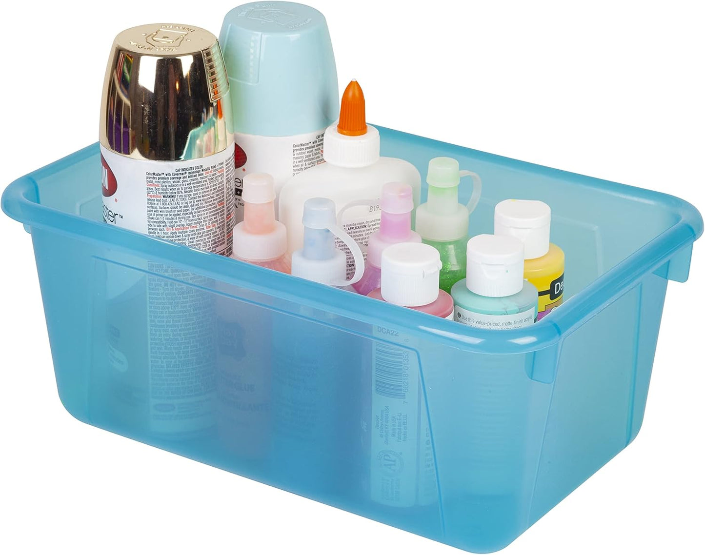 Storex Small Cubby Bin - Candy Teal, 5-Pack | 12.2 x 7.8 x 5.1 Inches for Organized Storage