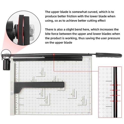 ZEQUAN A4 Paper Cutter Heavy Duty Metal Base, Stack Paper Trimmer Guillotine 13" Cutting Length, Guillotine Paper Slicer Cutter, 10 Sheet Capacity, for Office Home or School