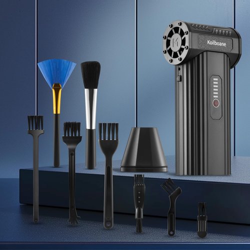 Koilboane Compressed-Air-Duster Brushless Electric Air Blower, Mini Powerful Cordless Rechargeable 8000mAh Battery Jet Dry Portable Jet Turbo Fan Dust Snow Blower for Cleaning Car/Keyboard/PC/Home
