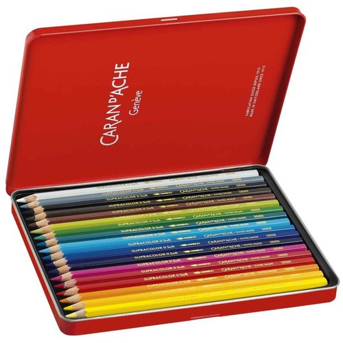 CREATIVE ART MATERIALS Caran D'ache Supracolor Metal Box Set Of 18 (3888.318)
