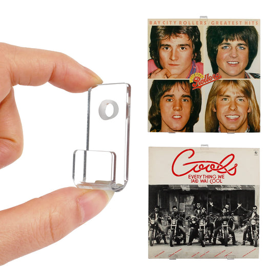 LITAITAI Clear Vinyl Record Shelf Wall Mount 30 Pack,Acrylic Album Record Holder Display Your Daily LP Listening in Office Home,Small Art Hooks for Decoration, with Installation Hardware (Clear)