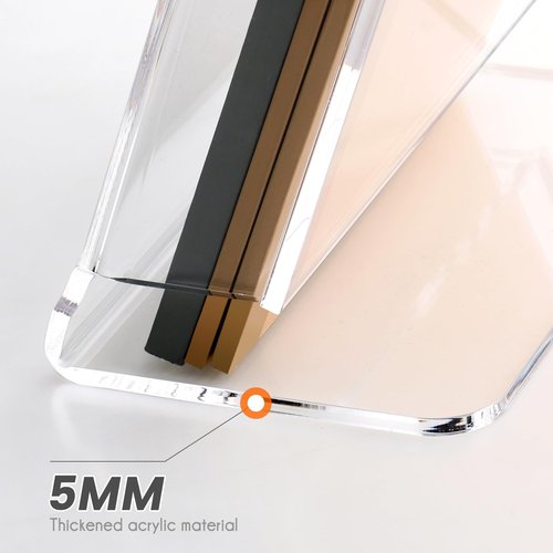 HeZone Acrylic Brochure Holder 6X8 Inches Clear Acrylic Flyer Holder Brochure Holder Sign Holder Pamphlet Holder Menu Holder Display Stand 1 Pack For Weddings Offices Exhibition Restaurants Hotel Etc…