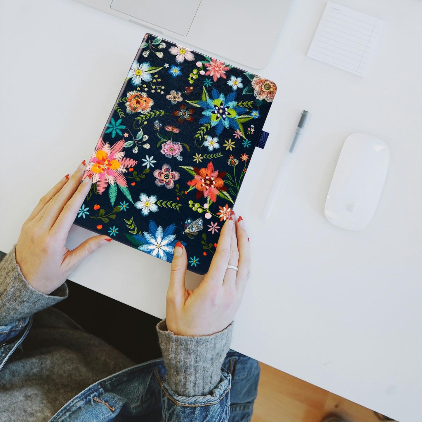 Comkiso Password Book with Individual Alphabetical Tabs Laminated, Large Print Password Keeper Book for Seniors, A5 Hardcover Internet Password Log Book to Record Website Login Details - Bloom