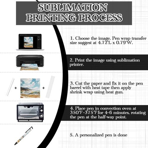 Yexiya Sublimation Pens Blank Heat Transfer Pen Sublimation Ballpoint with Shrink Wrap White Aluminum Customized School Supplies for Christmas DIY Office School Stationery Supplies(100 Set)