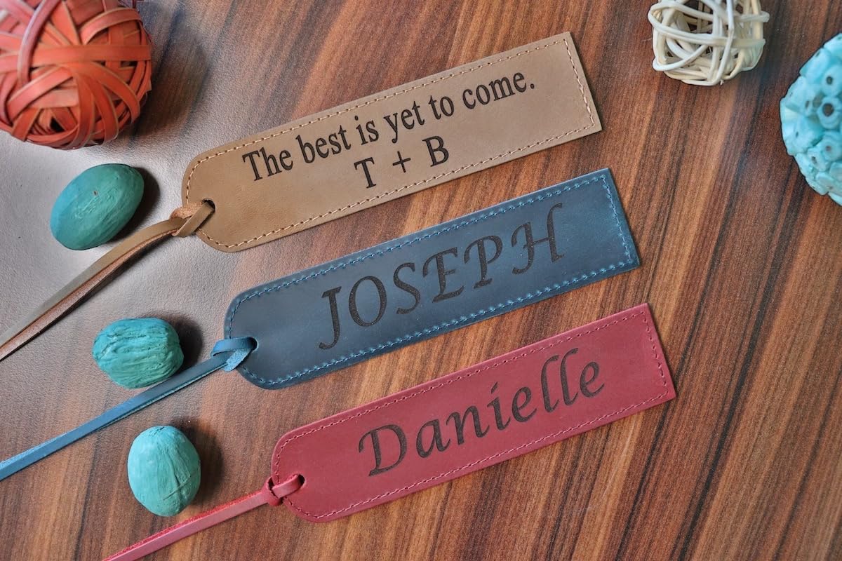 Personalized Leather Bookmark, Custom, BOOKWORM GIFT, for Her, for Him, Teacher, Book Lover
