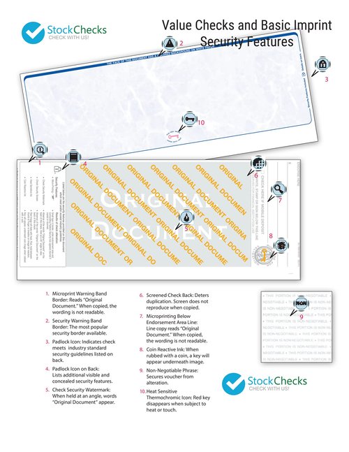 3000 Blank Laser Check Stock - Blue Marble - Top. Order Checks!