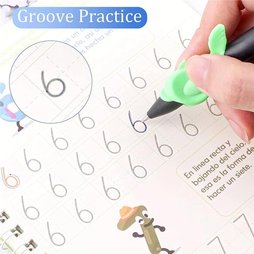 Spanish Magic Books Learning Lettering in Tracing Workbook for Kids Reusable Notebooks for Children Spanish Montessori Writing(4 Books)