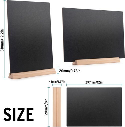 Regine Switzerland 8x12 Inch Tabletop Chalkboard Sign - 2 Pack Menu Boards for Weddings & Events