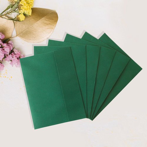 Green Envelopes - 50 Pack A7 Dark Green 5 x 7 Inch | 120gsm Paper for Invitations & Gifts