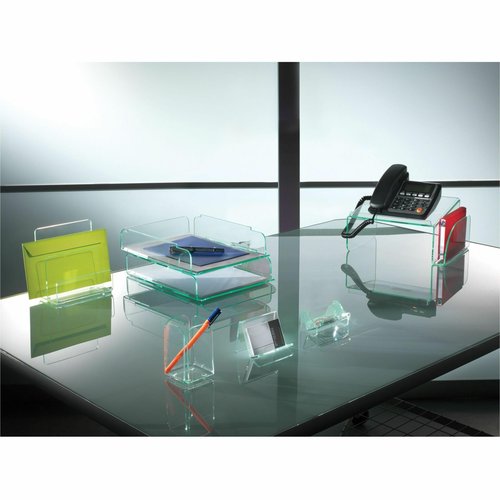 Lorell Transparent Pencil Cup, Clear/Green